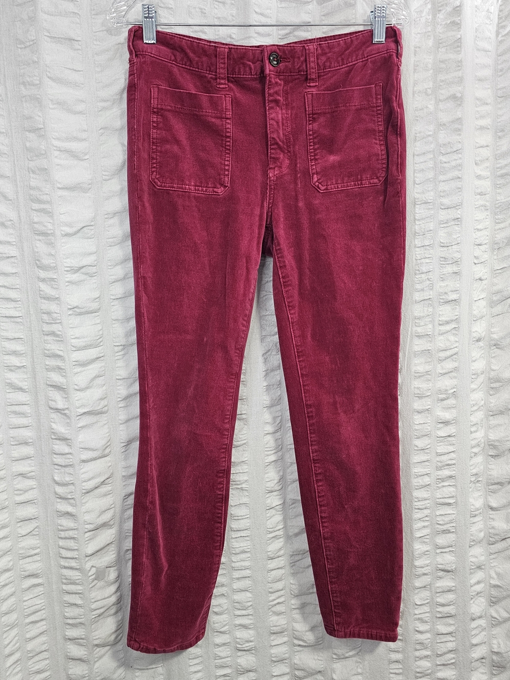 Pilcro and the Letterpress High Rise Pink Raspberry Skinny Corduroy Jeans